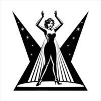 glamorous red carpet jazz pose vector