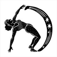 backbend pose jazz dancer vector