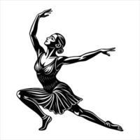 lyrical jazz pose dancer on one vector