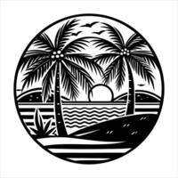 Palm Tree Sunset Vibes vector