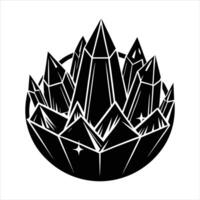 Crystal Mountain Range Glowing vector