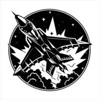 apocalyptic fighter jet patched vector