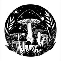 Enchanted Mushroom Forest vector
