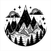 fantasy storybook mountains whimsical vector