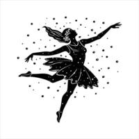 jazz dancer in snowfall striking vector