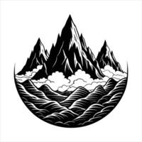 epic mountain range in the cloud vector