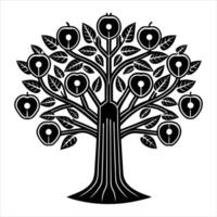 futuristic tech apple tree vector