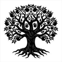 giant ancient apple tree vector