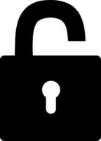 Security open unlock padlock Black Icon Flat Graphic Design. Perfect for security presentation vector