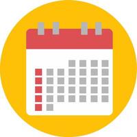 Calendar or appointment schedule flat color circle simple line icon for apps and websites vector