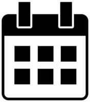 Calendar or appointment schedule flat black simple line isolated icon for apps and websites vector