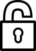 Security open unlock padlock Black line outline Icon Flat Graphic Design. Perfect for security presentation vector