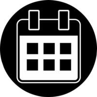 Calendar or appointment schedule flat circle black simple line icon for apps and websites vector