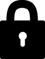 Security closed Lock padlock Black Icon Flat Graphic Design. Perfect for security presentation vector
