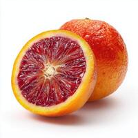 Realistic Blood Orange on White Background photo