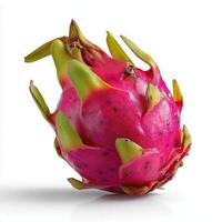 Realistic Dragon Fruit on White Background photo