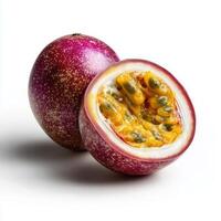 Realistic Passion Fruit on White Background photo