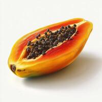 Realistic Papaya on White Background photo