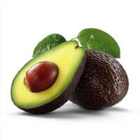 Realistic Avocado on White Background photo