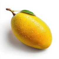 Realistic Yellow Mango on White Background photo
