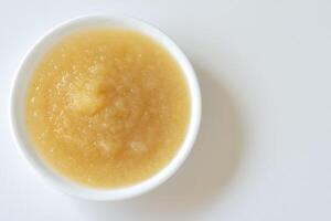 Applesauce in a White Bowl photo