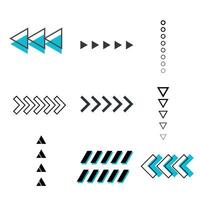 Collection of arrow icons and directional symbols in various styles vector
