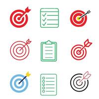 Achieving Goals and Managing Tasks set vector
