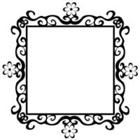 A rectangular black frame decorated with beautiful patterns on a white background vector