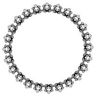 Round black frame decorated with a beautiful classic pattern on a white background vector