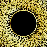 Abstract background in the form of a frame knitted from golden threads vector
