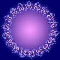 Beautiful round frame on a blue background vector