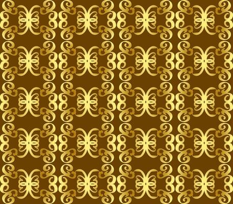 Beautiful seamless beige pattern on a brown background