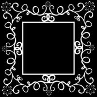 Original and beautiful rectangular frame of white color on a black background vector