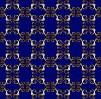 Seamless abstract pattern of gold color on blue background vector