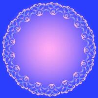 Beautiful round frame on a soft blue background vector