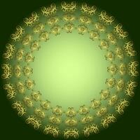 Abstract green background decorated with a beautiful round patterned frame vector