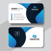Clean and simple Business Card Template, Modern horizontal name card, visiting card, Creative and professional business card. vector