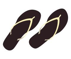 Flip flops thin simple summer beach for resort. Pair of shoes for leisure. vector