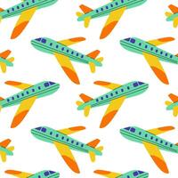 Colorful cartoon airplanes in a playful pattern suitable for various creative projects vector