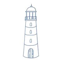 Lighthouse outline showcasing architectural style and coastal significance vector