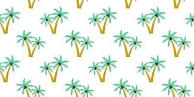 Pattern of palm trees on a white background creates a tropical vibe for design projects vector