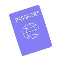 Passport resting on a flat surface with a globe design, symbolizing travel and exploration vector