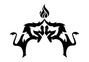 Elegant Twin Phoenix - Unity and power vector