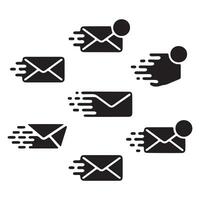 Email icons Set Features Envelope Symbols For Web And internet Communication vector