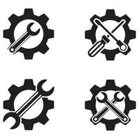 Set of Tools icon Wrench Keys Tool Construction And Settings icon vector