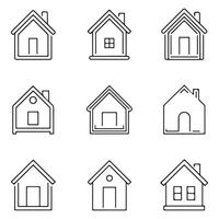 Set Features Multiple House icons Symbols of Real Estate And Residential Buildings ideal For Web Design And illustrating vector