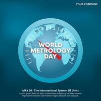 World Metrology Day design with an earth with meter vector