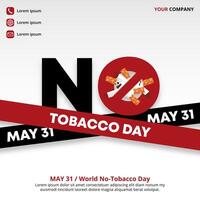 World No Tobacco Day design with broken cigarettes vector