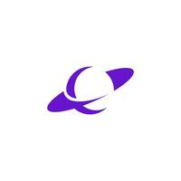 purple planet logo simple shape minimalist vector