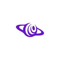 purple logo with an abstract image of a planet vector